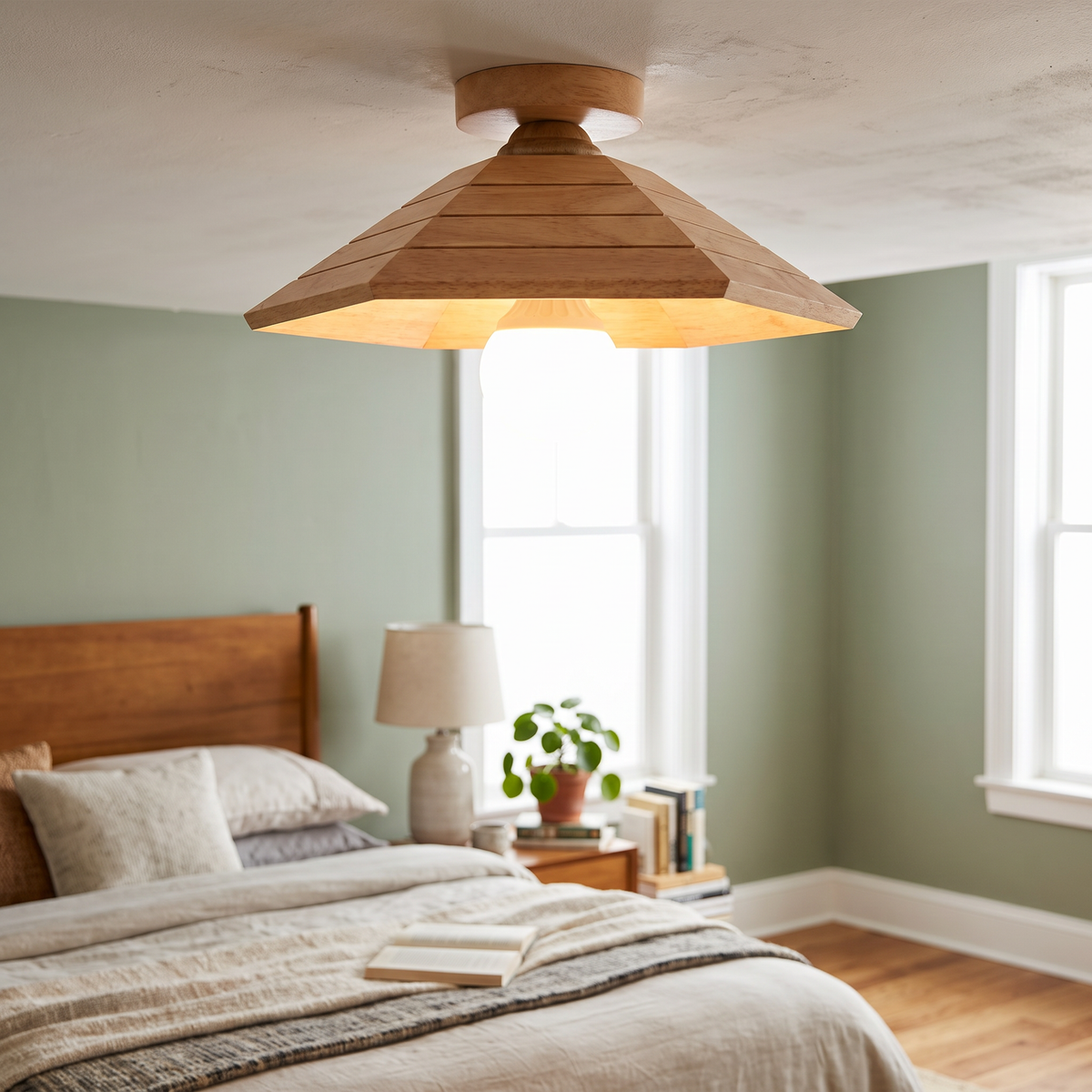 Wabi Wood Cap Flush Mount