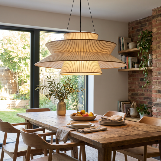 Soleil Fabric Tiered Pendant Light