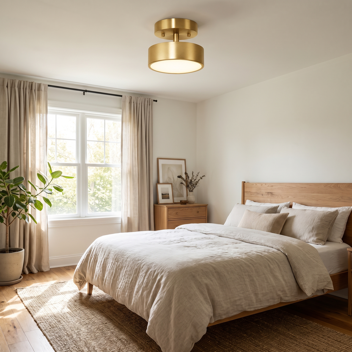 Oryn Brass Drum Flush Mount