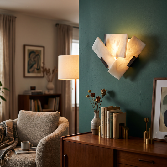 Fly Alabaster Fan Wall Sconce