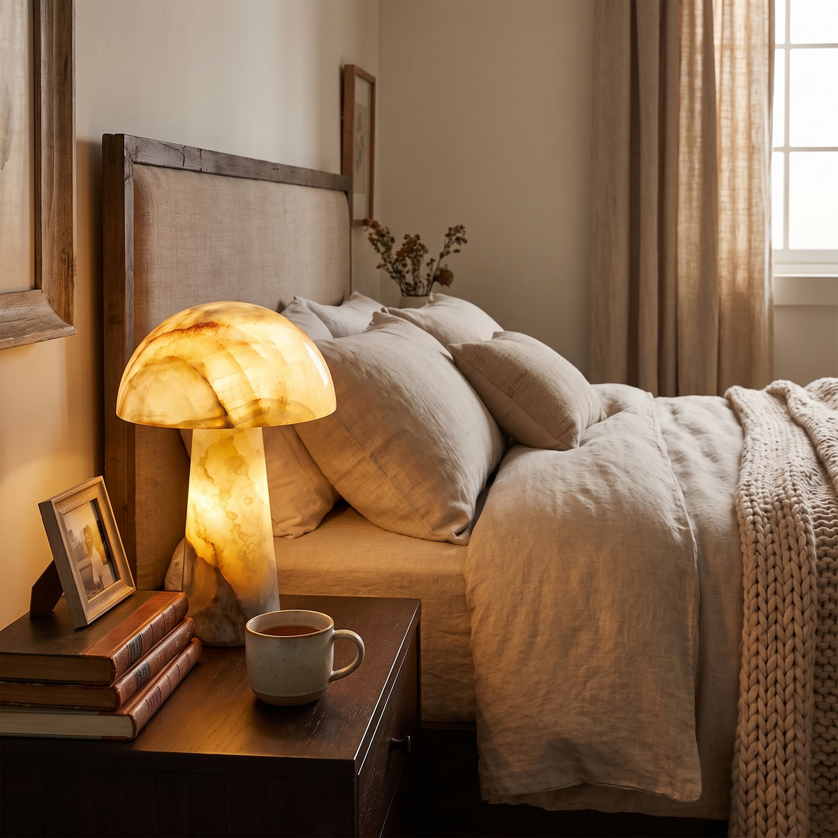 Mushroom Alabaster Table Lamp