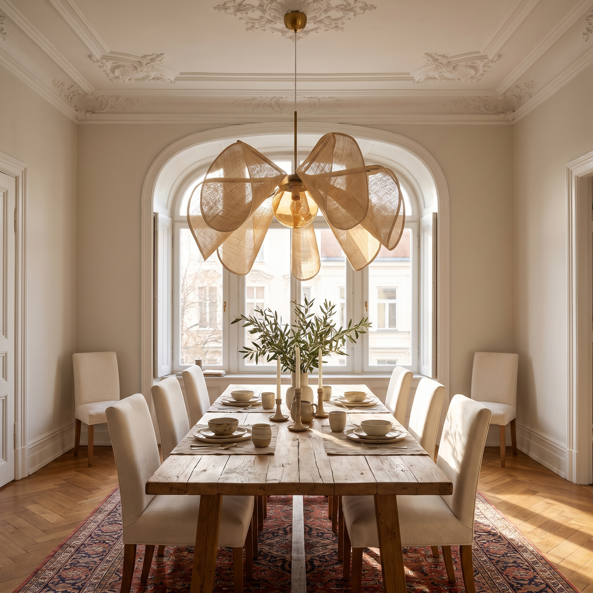 Soleil Linen Chandelier