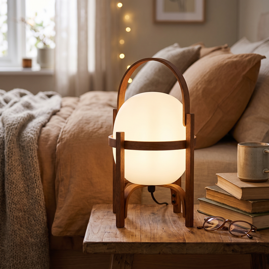 Wabi Wood & Glass Table Lamp