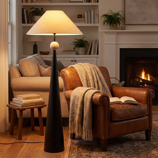 Spire Linen Floor Lamp