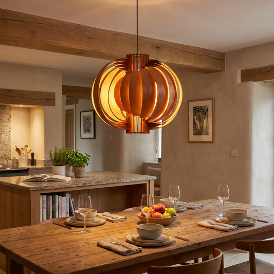 Orb Wood Pendant Light