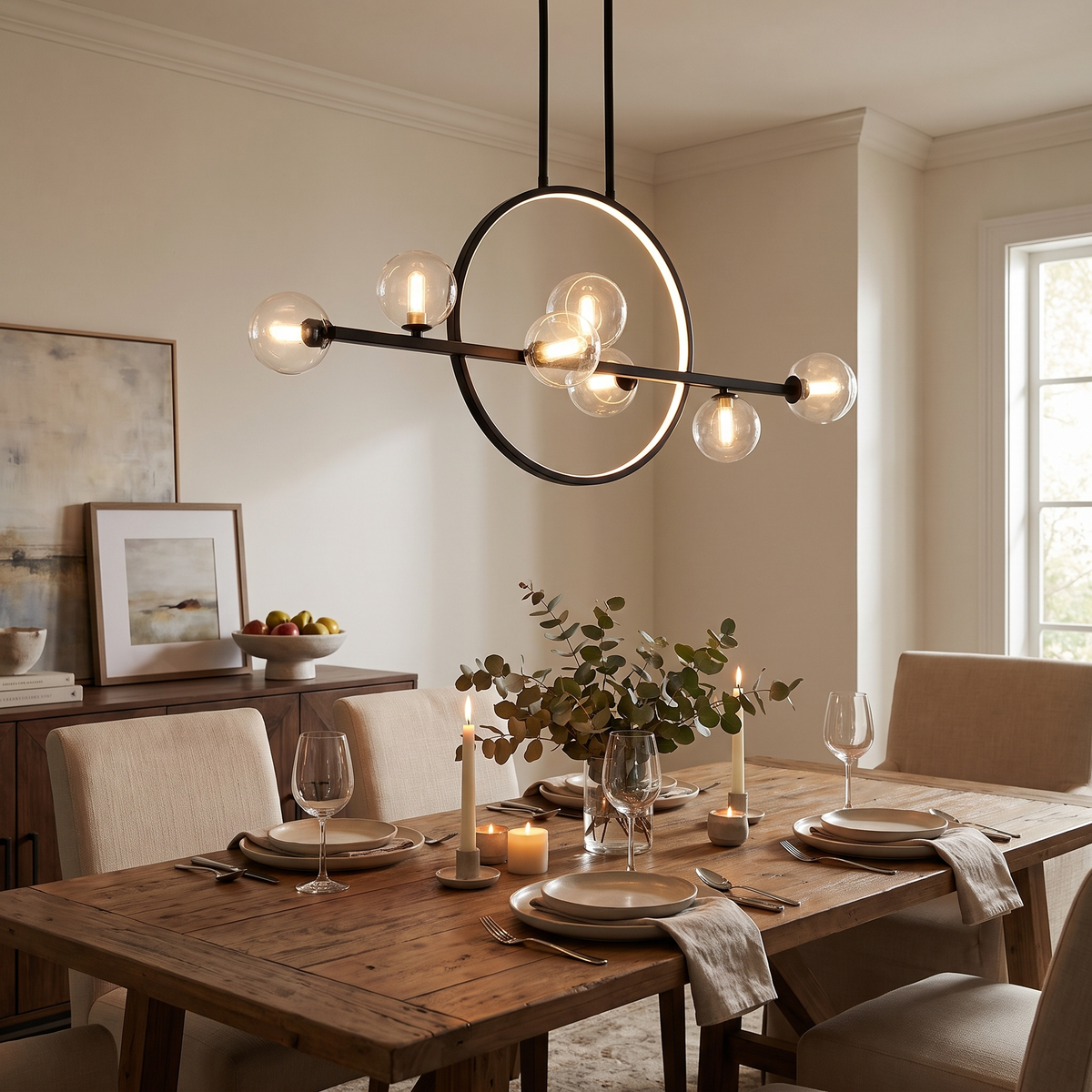 Cove Glass Bubble Ring Chandelier