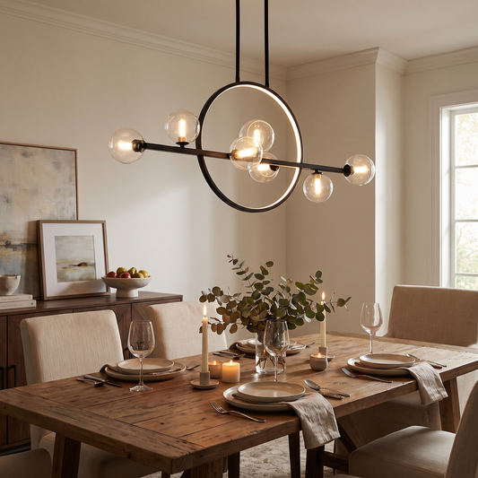Cove Glass Bubble Ring Chandelier