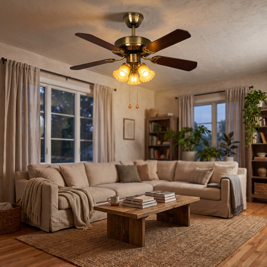 Aura Wood Blade Ceiling Fan Light