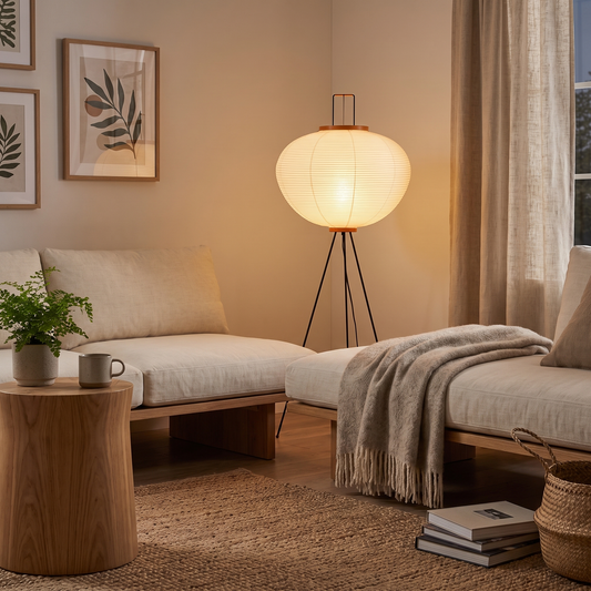 Akari Washi Globe Floor Lamp