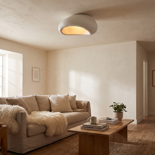 Pebble Plaster Flush Mount Ceiling Light
