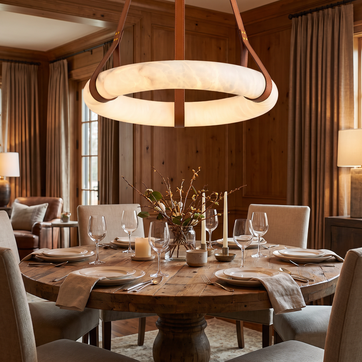 Oslo Alabaster Ring Chandelier