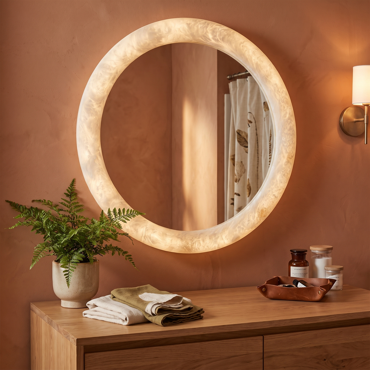 Alabaster Halo Mirror